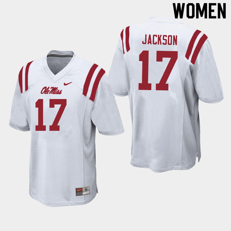 Jadon Jackson Ole Miss Rebels NCAA Women's White #17 Stitched Limited College Football Jersey CUW1658AF